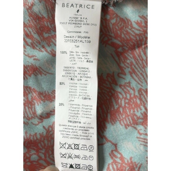 Beatrice B Top Pop Reef Women’s Size 4 Small Teal Orange Lace - Picture 10 of 13